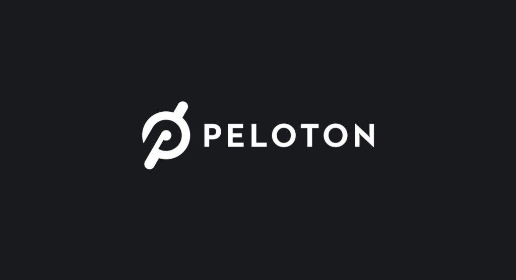 The Peloton logo in black and white.